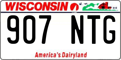 WI license plate 907NTG