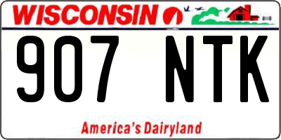 WI license plate 907NTK