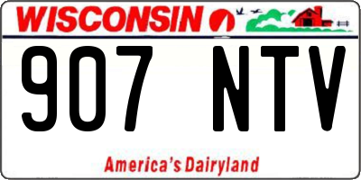 WI license plate 907NTV