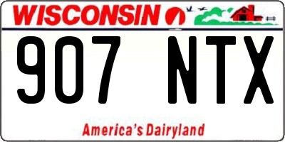 WI license plate 907NTX
