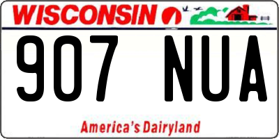 WI license plate 907NUA