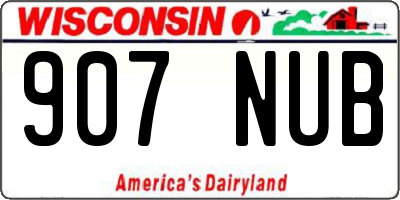 WI license plate 907NUB