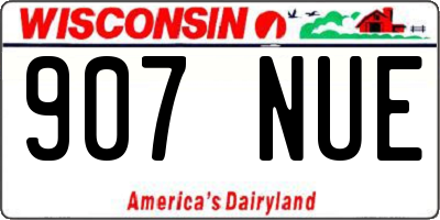 WI license plate 907NUE