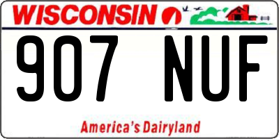 WI license plate 907NUF