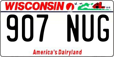 WI license plate 907NUG