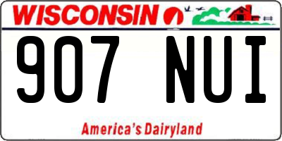WI license plate 907NUI