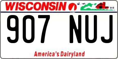 WI license plate 907NUJ