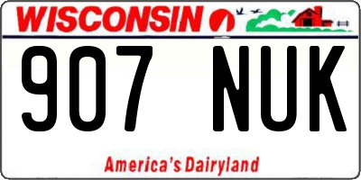 WI license plate 907NUK