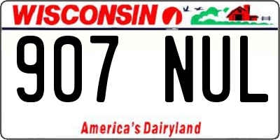 WI license plate 907NUL