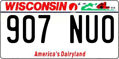 WI license plate 907NUO