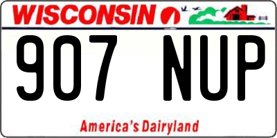 WI license plate 907NUP