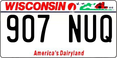 WI license plate 907NUQ