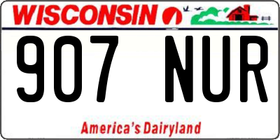 WI license plate 907NUR