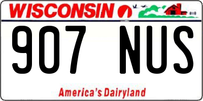 WI license plate 907NUS