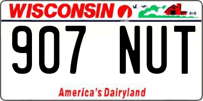 WI license plate 907NUT