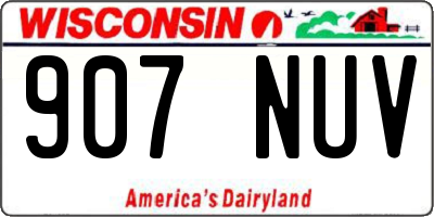 WI license plate 907NUV