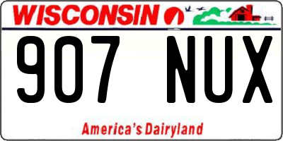 WI license plate 907NUX