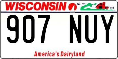 WI license plate 907NUY