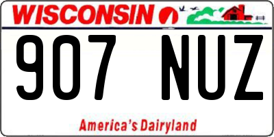 WI license plate 907NUZ