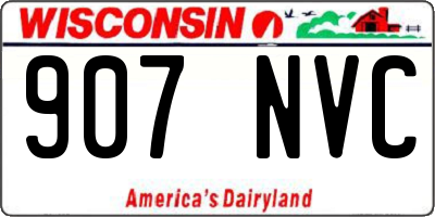 WI license plate 907NVC