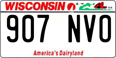 WI license plate 907NVO