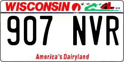 WI license plate 907NVR