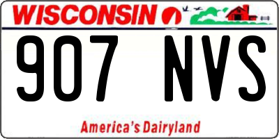 WI license plate 907NVS