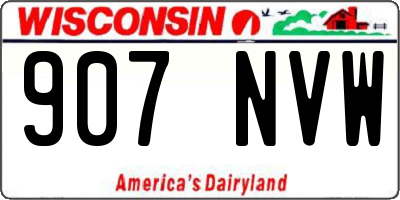 WI license plate 907NVW