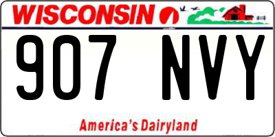 WI license plate 907NVY