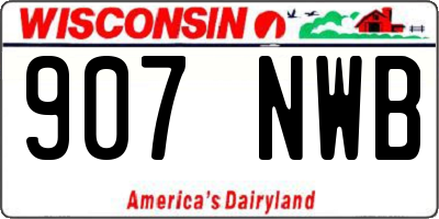 WI license plate 907NWB