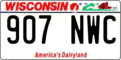 WI license plate 907NWC