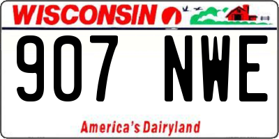 WI license plate 907NWE