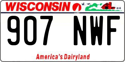 WI license plate 907NWF