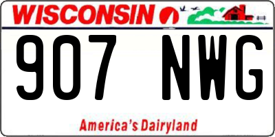 WI license plate 907NWG