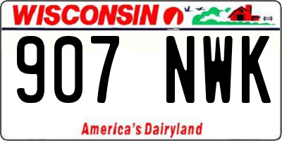 WI license plate 907NWK