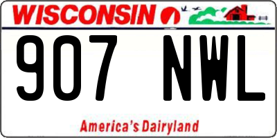 WI license plate 907NWL
