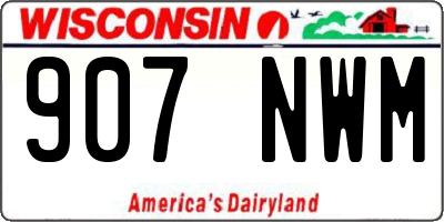 WI license plate 907NWM