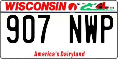 WI license plate 907NWP