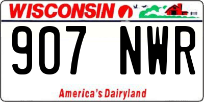 WI license plate 907NWR