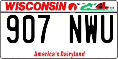 WI license plate 907NWU