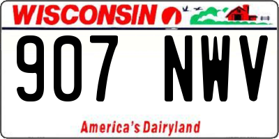 WI license plate 907NWV