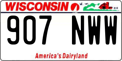 WI license plate 907NWW