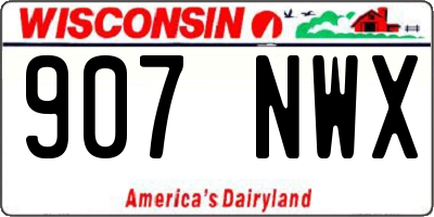 WI license plate 907NWX