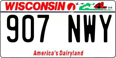 WI license plate 907NWY