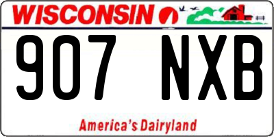 WI license plate 907NXB