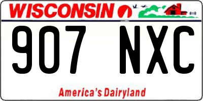 WI license plate 907NXC