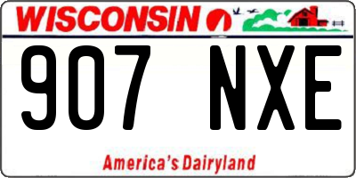 WI license plate 907NXE