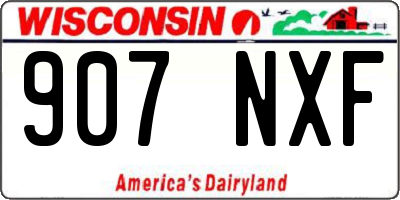 WI license plate 907NXF