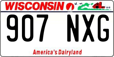 WI license plate 907NXG