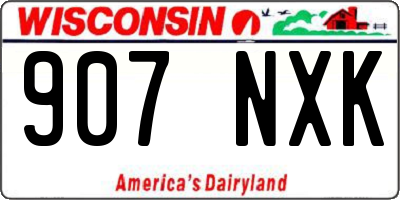 WI license plate 907NXK